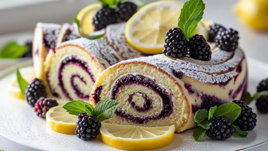 Blackberry Lemon Cake Roll Recipe 1 Blackberry Lemon Cake Roll