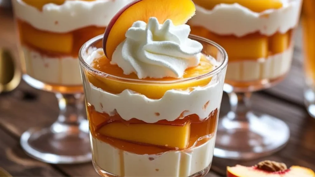 Peaches and Cream Layered Jello Recipe 1 Peaches and Cream Layered Jello Recipe