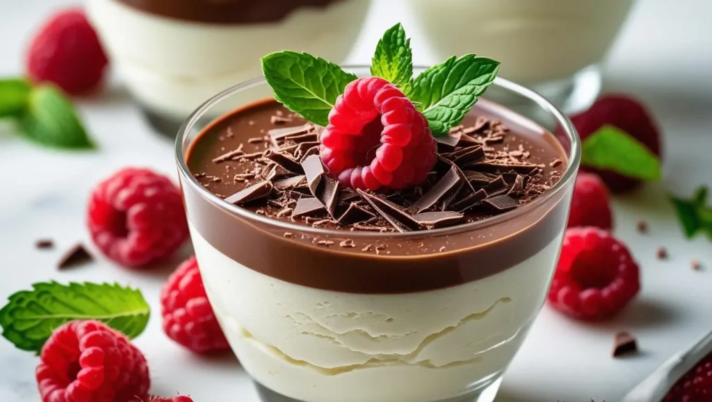 Vanilla Mousse with Chocolate 1 Vanilla Mousse with Chocolate