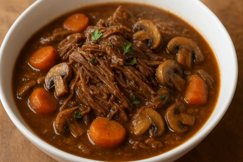 Beef and Mushroom Pot Roast (Slow Cooker Recipe) 1 Beef and Mushroom Pot Roast (Slow Cooker Recipe)