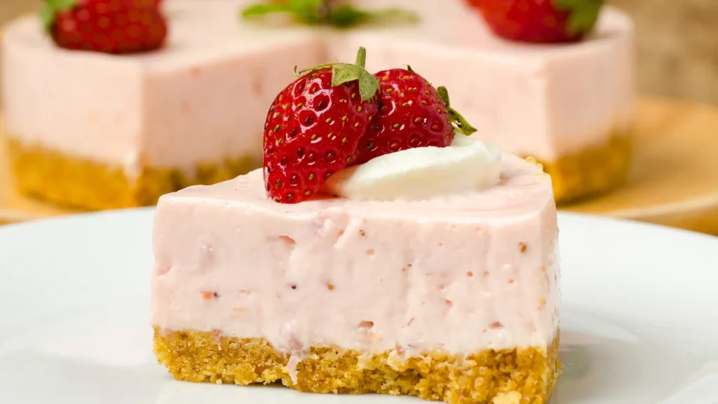 Strawberry Cheesecake Slice Recipe 1 Strawberry Cheesecake Slice