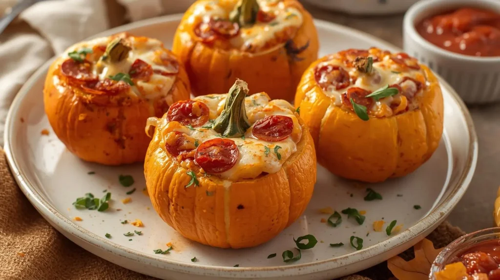 Easy Pizza-Stuffed Pumpkins for Halloween Dinner 1 Pizza-Stuffed Pumpkins for Halloween