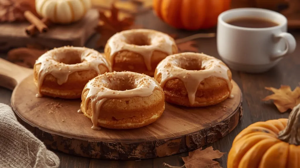 Pumpkin Spice Donuts with Maple Cream Cheese Glaze 1 Pumpkin Spice Donuts with Maple Cream Cheese Glaze