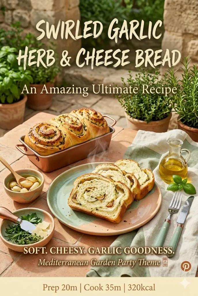 Swirled Garlic Herb & Cheese Bread: An Amazing Ultimate Recipe 1 Swirled Garlic Herb & Cheese Bread